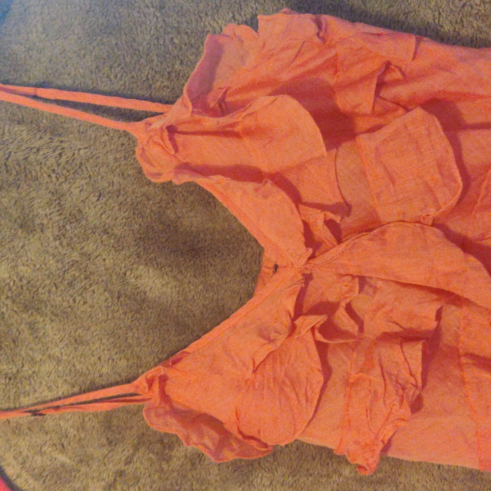 Guess Ruffle Strappy Boho Top - Picture 2 of 7